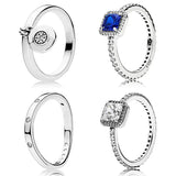 925 Silver Signature Lock 4 Claw Ring Timeless Elegance Jewelry