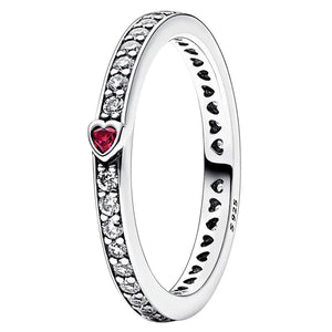 925 Silver Sparkling Love Message Crystal Ring Women Wedding Gift