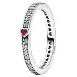 925 Silver Sparkling Love Message Crystal Ring Women Wedding Gift