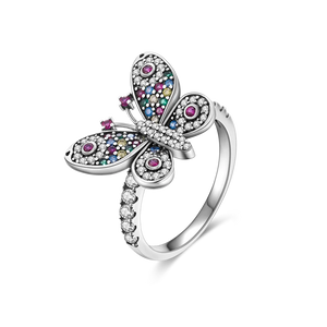 925 Silver Zircon LOVE Wedding Engagement Anniversary Ring
