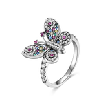 925 Silver Zircon LOVE Wedding Engagement Anniversary Ring