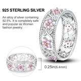 925 Silver Zircon LOVE Wedding Engagement Anniversary Ring