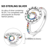 925 Sterling Silver Zircon LOVE Wedding Ring Engagement Jewelry