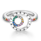 925 Sterling Silver Zircon LOVE Wedding Ring Engagement Jewelry