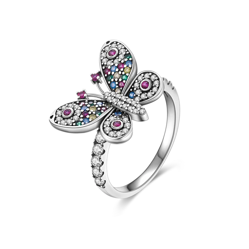 925 Silver Zircon LOVE Wedding Rings for Women Engagement Jewelry