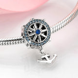 925 Silver Romantic Purple Flowers Anchor Love Locks DIY Beads