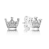 925 Silver Rose Crown Stud Earrings Women Gift Jewelry