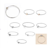 925 Silver Rose Clasp Snake Chain Bangle