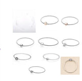 925 Silver Rose Clasp Snake Chain Bangle