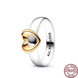 925 Silver Rose Heart Padlock Ring for Women