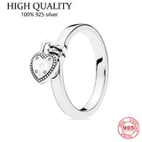 925 Silver Rose Heart Padlock Ring for Women