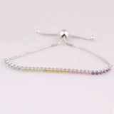 925 Silver Pink Tennis Bracelet for Women