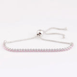 925 Silver Pink Tennis Bracelet for Women