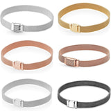 925 Silver Rose Woven Mesh Bangle Bracelet for Women