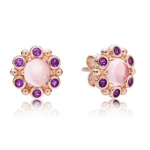 925 Silver Rose Heraldic Radiance Stud Earrings Women Gift DIY Jewelry