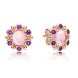 925 Silver Rose Heraldic Radiance Stud Earrings Women Gift DIY Jewelry