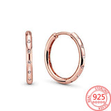 925 Sterling Silver Round Hoop Drop Earrings Diamond Girl Earrings