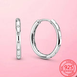 925 Sterling Silver Round Hoop Drop Earrings Diamond Girl Earrings