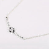 925 Sterling Silver Sparkle Necklace Women Bead Charm Gift DIY Jewelry