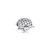 925 Silver Sea Turtle Charm CZ Tortoise Beads DIY Jewelry Fits Bracelets