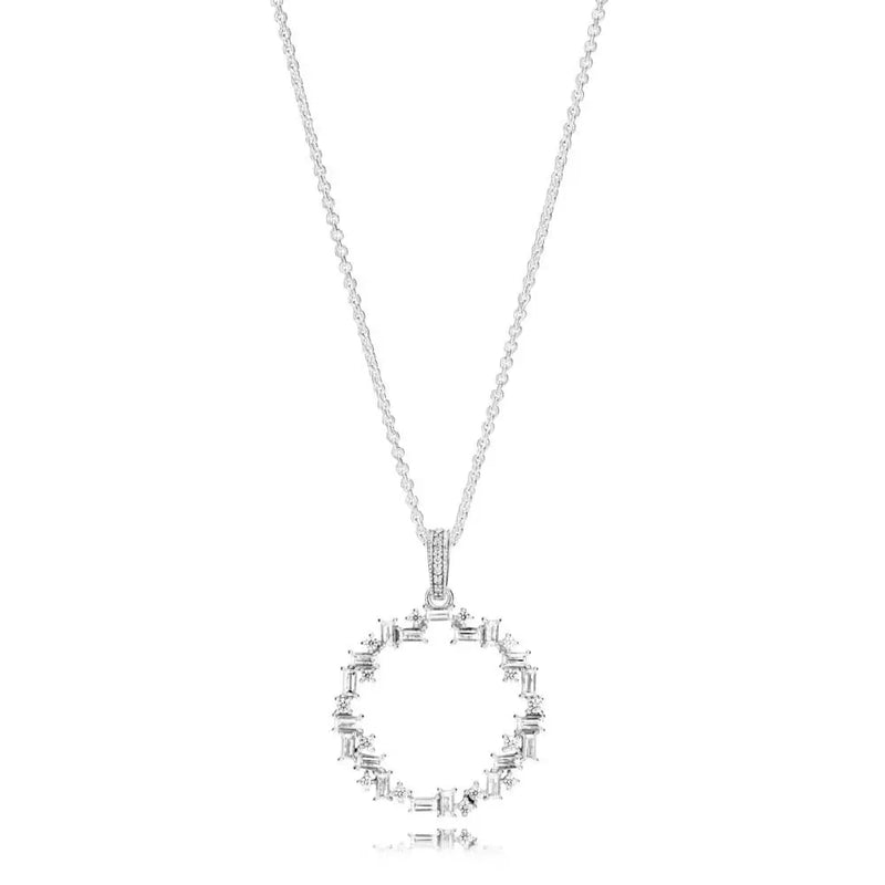 925 Silver Sparkle Pendant Necklace for Women