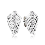 925 Silver Feather Stud Earrings for Women Gift DIY Jewelry