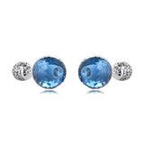 925 Silver Midnight Crystal Stud Earrings Wedding Jewelry