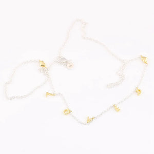925 Silver Loved Script Necklace for Women