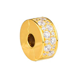 925 Silver Elegance Clip Charm Clear CZ Bead DIY Jewelry