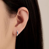 925 Silver Stars & Moons Hoop Earrings with Zircon for Women