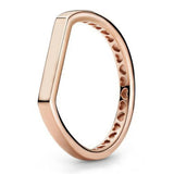 925 Silver Signature Bar Crystal Ring for Women Wedding Party Europe Jewelry