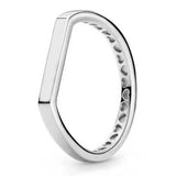 925 Silver Signature Bar Crystal Ring for Women Wedding Party Europe Jewelry