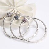 925 Silver Signature Clasp Crystal Snake Pan Bracelet Bangle Women Jewelry