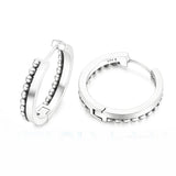925 Silver Logo & Beads Hoop Earrings For Women DIY Jewelry