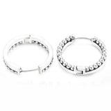 925 Silver Logo & Beads Hoop Earrings Women Gift DIY Jewelry