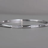 925 Silver Geometric CZ Bracelet for Women Minimalist Jewelry