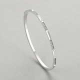 925 Silver Geometric CZ Bracelet for Women Minimalist Jewelry