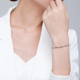 925 Silver Geometric CZ Bracelet for Women Minimalist Jewelry