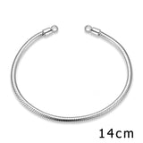 925 Silver Snake Chain Bracelet Bangle with Lobster Clasp