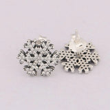 925 Silver Snowflake Stud Earrings Women DIY Jewelry