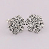 925 Silver Snowflake Stud Earrings Women DIY Jewelry