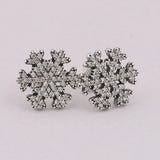 925 Silver Snowflake Stud Earrings Women DIY Jewelry