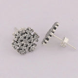 925 Silver Snowflake Stud Earrings Women DIY Jewelry