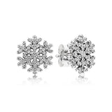 925 Silver Snowflake Stud Earrings Women DIY Jewelry