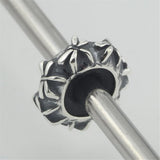925 Sterling Silver Spacer Stopper Heart Flower Bead Charm for Bracelet