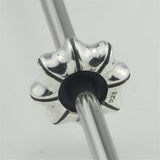 925 Sterling Silver Spacer Stopper Heart Flower Bead Charm for Bracelet
