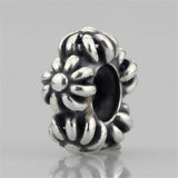 925 Sterling Silver Spacer Stopper Mocha Bow Flower Footprint Bead Charm