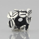 925 Sterling Silver Spacer Stopper Mocha Bow Flower Footprint Bead Charm