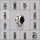 925 Sterling Silver Spacer Stopper Mocha Bow Flower Footprint Bead Charm