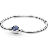 925 Silver Disc Clasp Chain Bracelet Bangle
